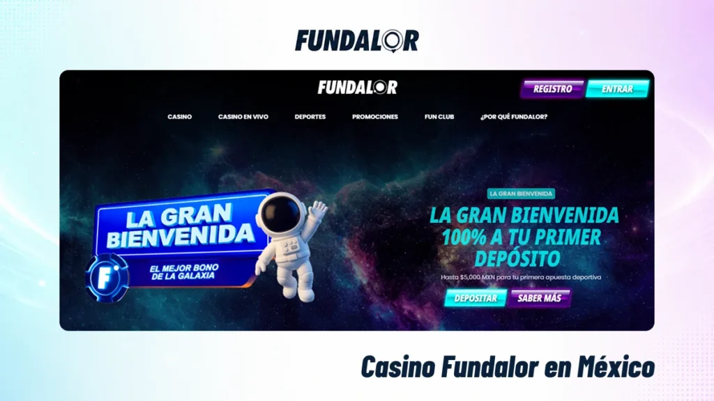 Banner principal del Casino Fundalor en México con promociones y acceso a juegos online