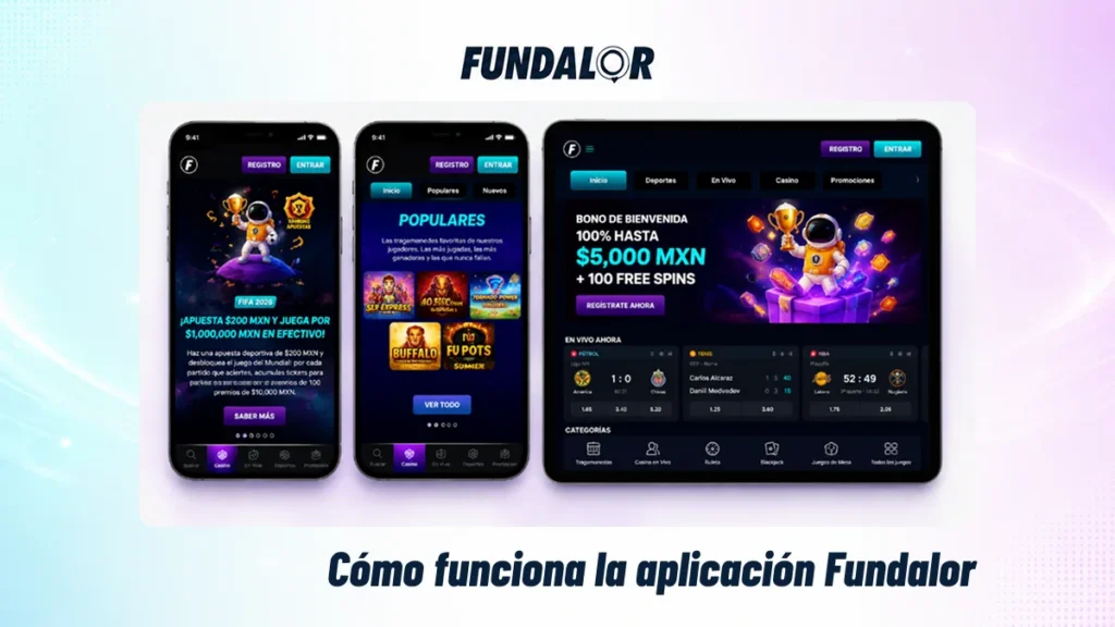 Cómo funciona la aplicación Fundalor con acceso a juegos, promociones y cuenta móvil